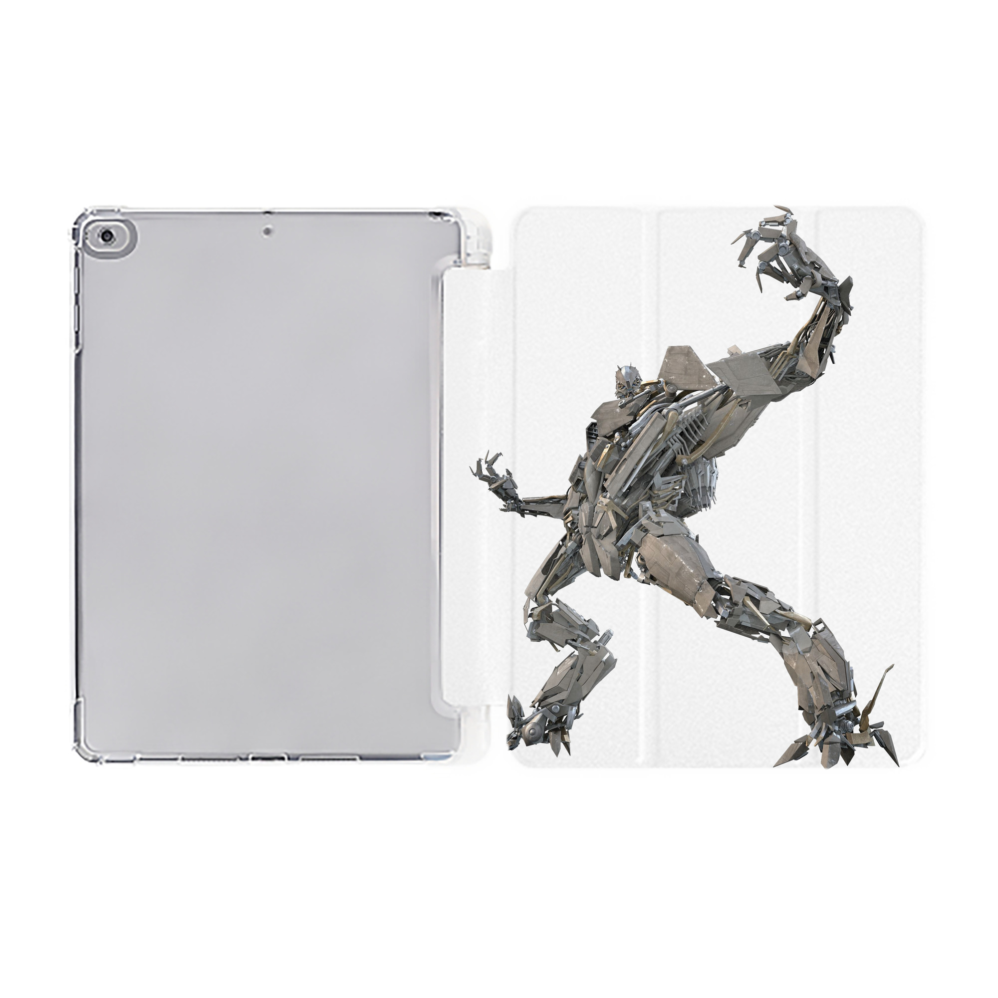 （画像用）  IPad ケース ペン収納付き 三つ折りスタンド PUレザー×シリコン 対応機種9.5/10.5/10.9インチ